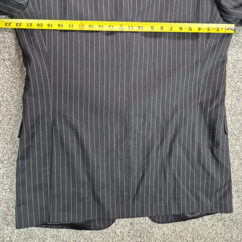 Daniel Cremieux Loro Piana Suit Mens 42L Black Pinstripe Blazer Pants 36x32